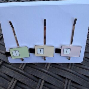 CHANEL Mint, Cream, and Pink Hair Clips